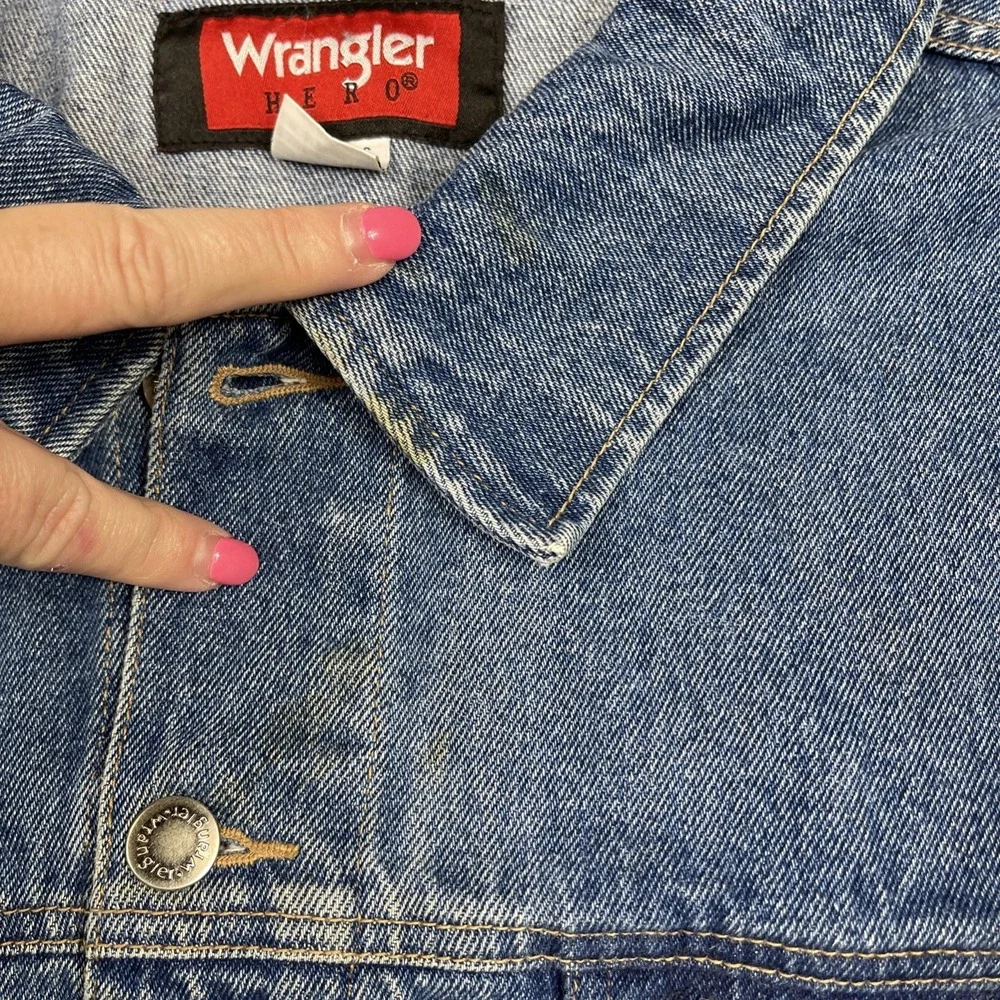 Vintage Wrangler Hero Jacket‎ Mens 4XL Blue Denim Trucker Cowboy Western 90s